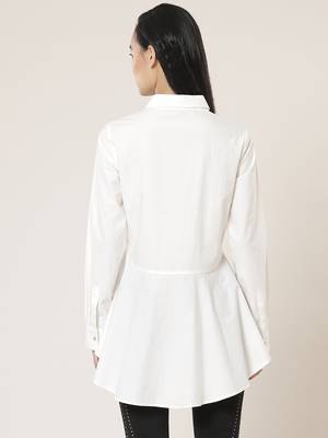 Collar Neck Full Sleeves Solid Shirt 2