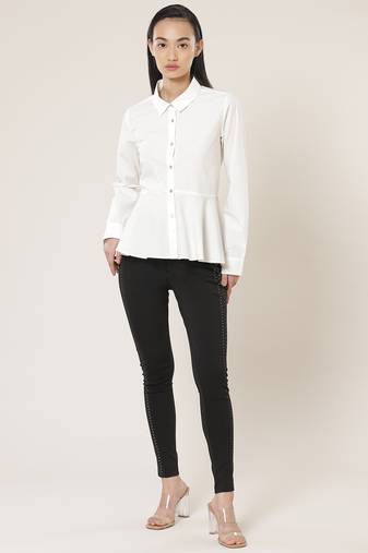Collar Neck Full Sleeves Solid Shirt