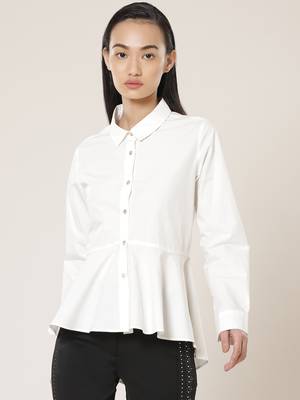 Collar Neck Full Sleeves Solid Shirt 3