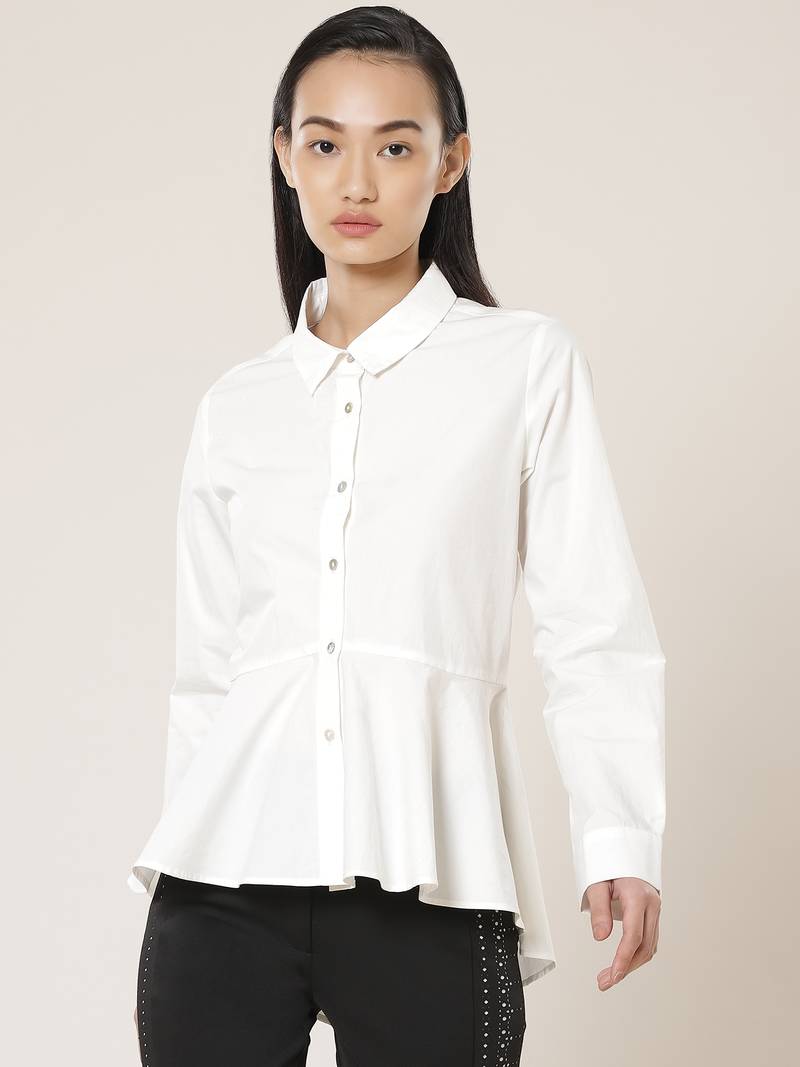 Collar Neck Full Sleeves Solid Shirt