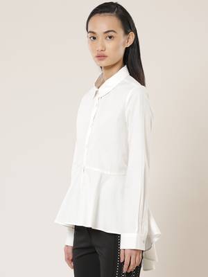Collar Neck Full Sleeves Solid Shirt 4