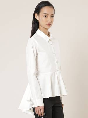 Collar Neck Full Sleeves Solid Shirt 5
