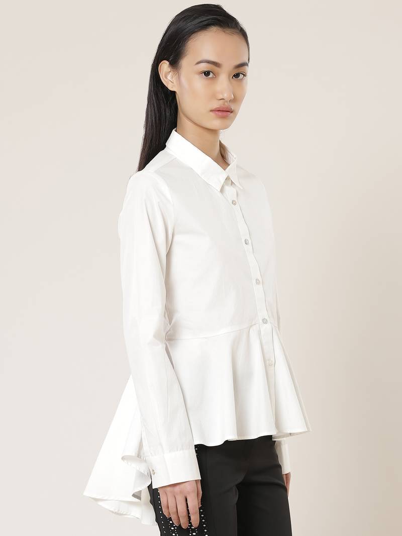 Collar Neck Full Sleeves Solid Shirt