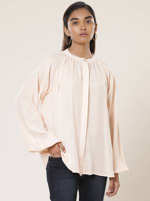 Collar Neck Full Sleeves Solid Shirt 1