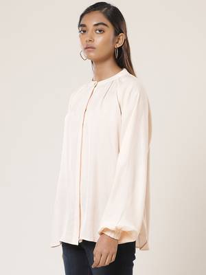 Collar Neck Full Sleeves Solid Shirt 3