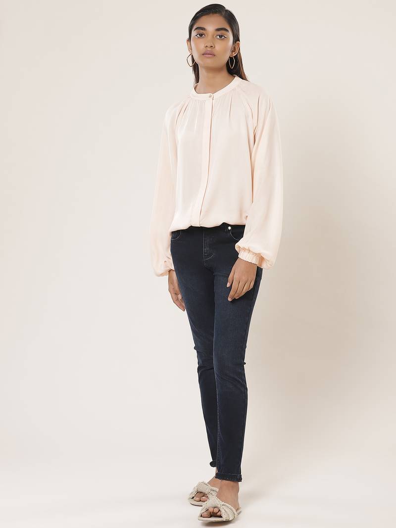 Collar Neck Full Sleeves Solid Shirt