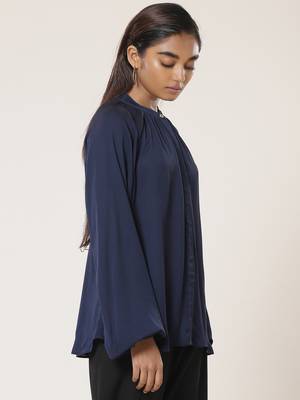 Collar Neck Full Sleeves Solid Shirt 3