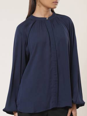 Collar Neck Full Sleeves Solid Shirt 4