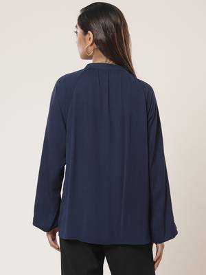 Collar Neck Full Sleeves Solid Shirt 5