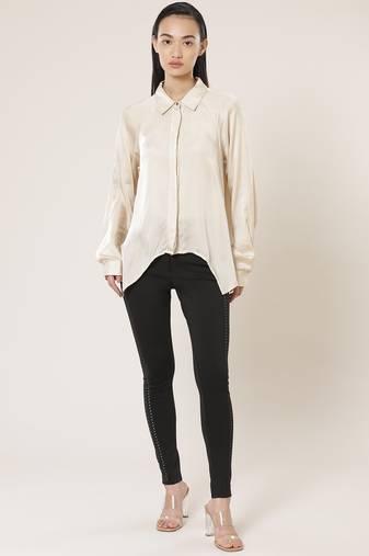 Collar Neck Full Sleeves Solid Shirt