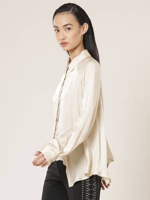 Collar Neck Full Sleeves Solid Shirt 3
