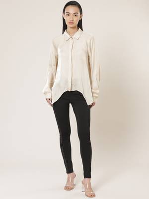 Collar Neck Full Sleeves Solid Shirt 7