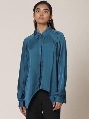 Collar Neck Full Sleeves Solid Shirt 2