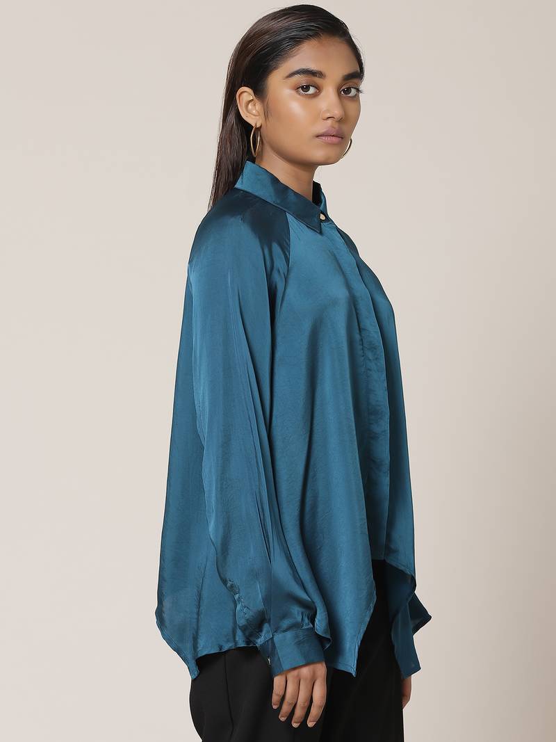 Collar Neck Full Sleeves Solid Shirt