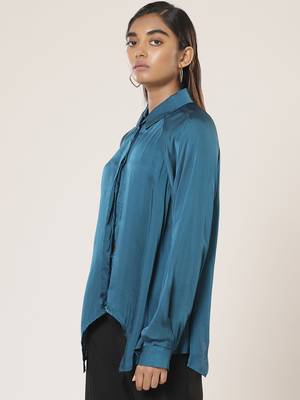 Collar Neck Full Sleeves Solid Shirt 4