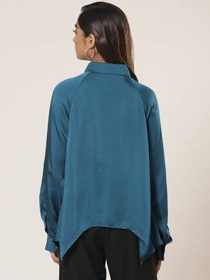 Collar Neck Full Sleeves Solid Shirt 5