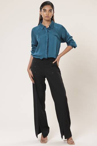Collar Neck Full Sleeves Solid Shirt
