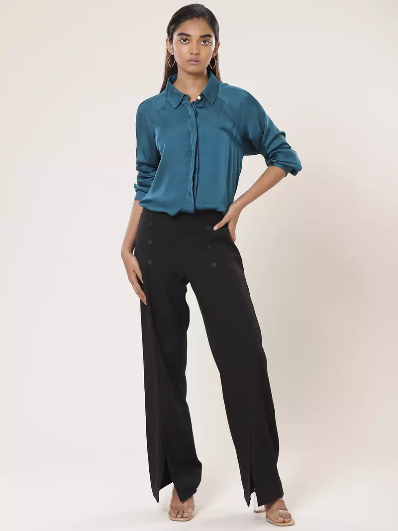 Collar Neck Full Sleeves Solid Shirt