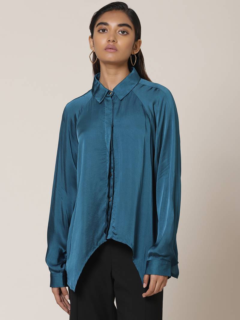 Collar Neck Full Sleeves Solid Shirt