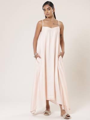 Strappy Solid Long Dress 1
