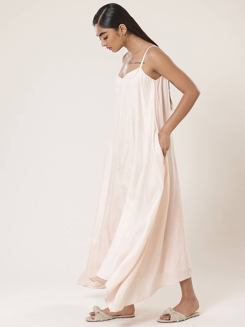 Strappy Solid Long Dress