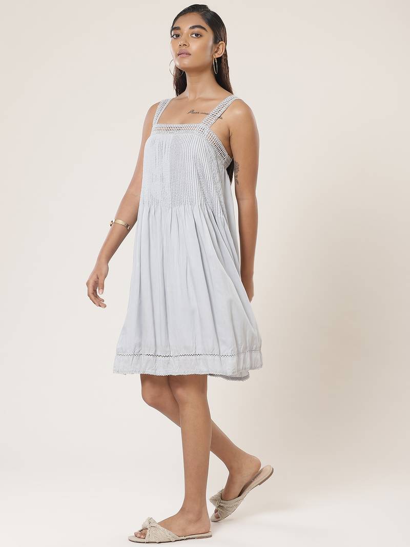 Strappy Solid Short Dress