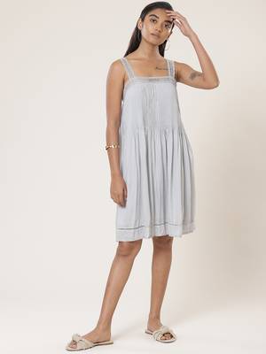 Strappy Solid Short Dress 3