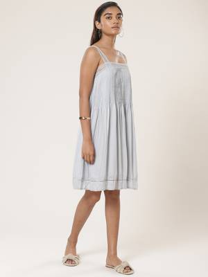 Strappy Solid Short Dress 4