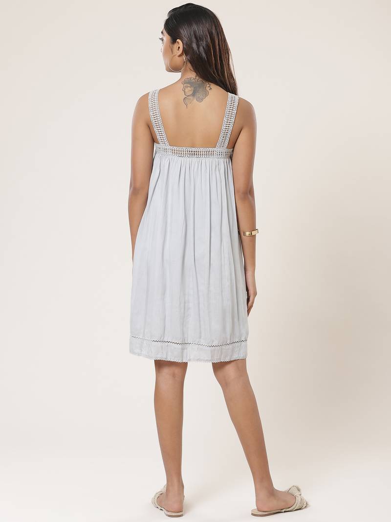 Strappy Solid Short Dress