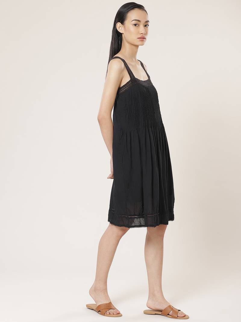 Strappy Solid Short Dress