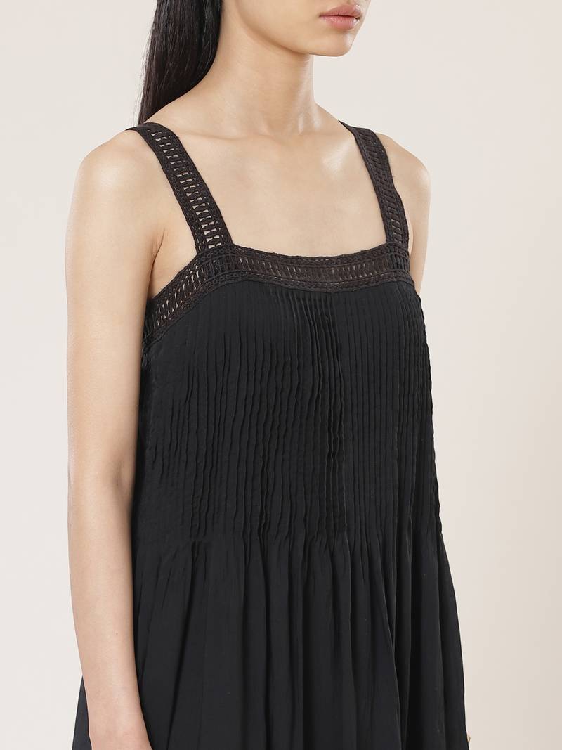 Strappy Solid Short Dress