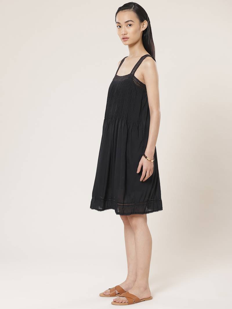 Strappy Solid Short Dress