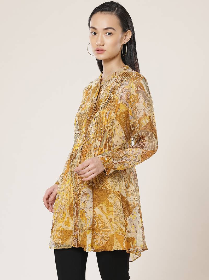 Gold & Brown Printed Tunic