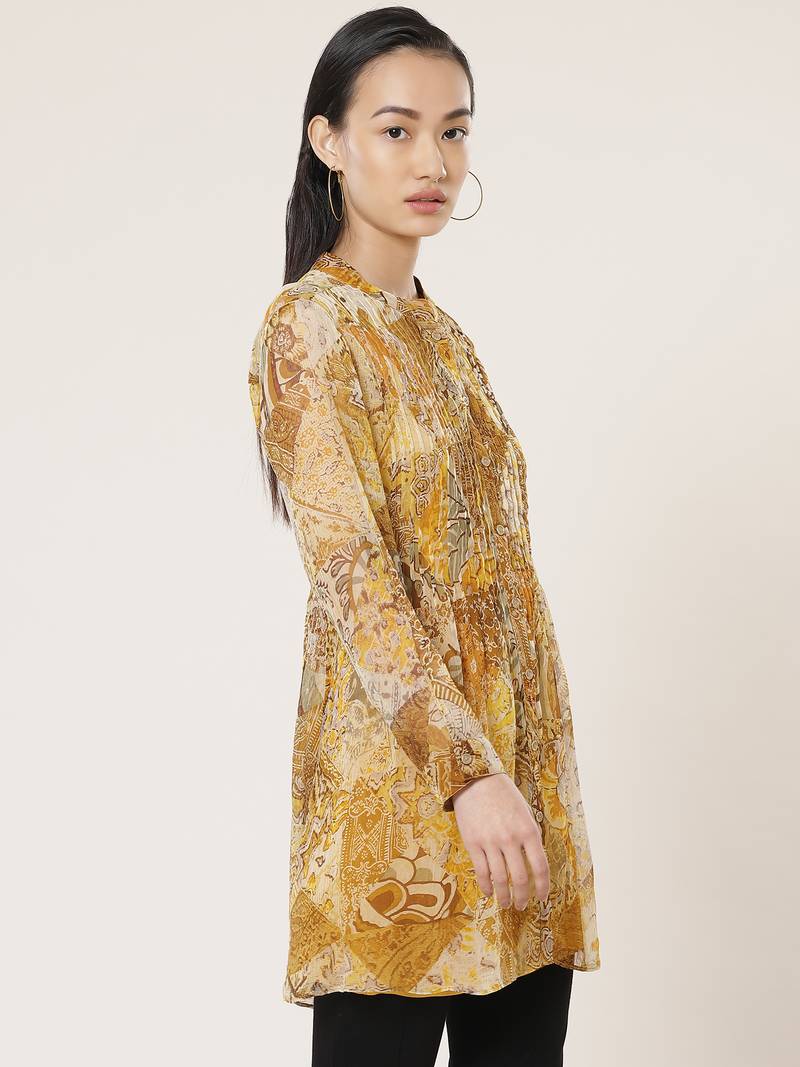 Gold & Brown Printed Tunic
