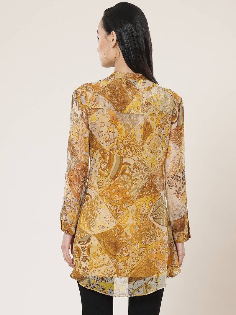 Gold & Brown Printed Tunic