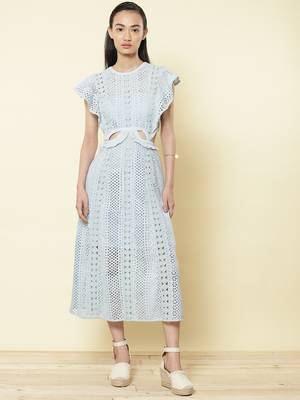 Round Neck Sleeveless Solid Long Dress 1