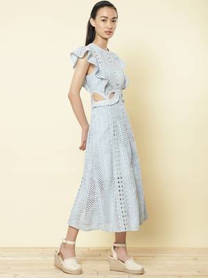 Round Neck Sleeveless Solid Long Dress 3