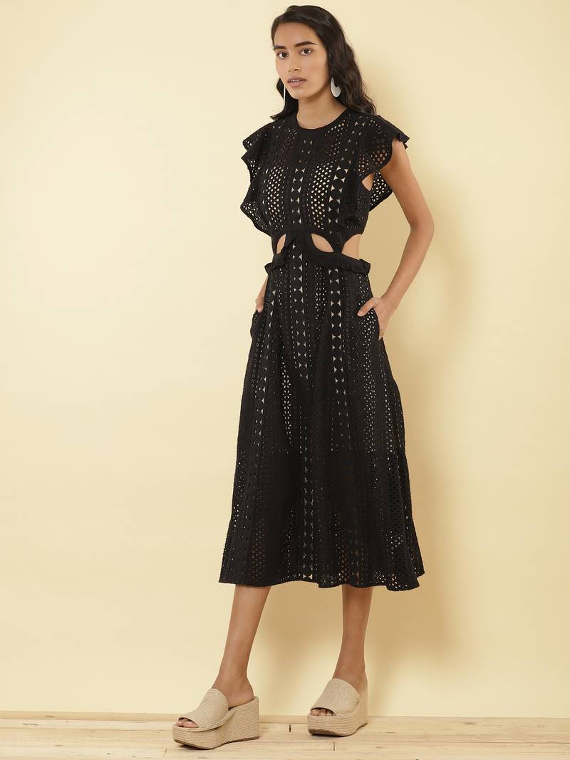 Round Neck Sleeveless Solid Long Dress