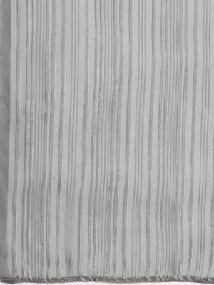 Woven Striped Zari Designer Grey Color Saree for Women 5