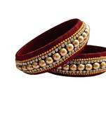 Maroon bangles-and-bracelets