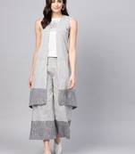 Grey printed cotton kurta set