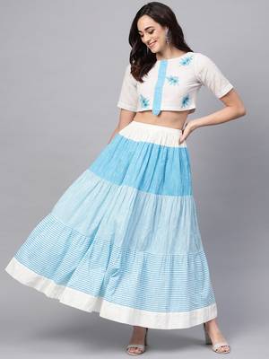 Blue printed cotton kurtas-and-kurtis 1