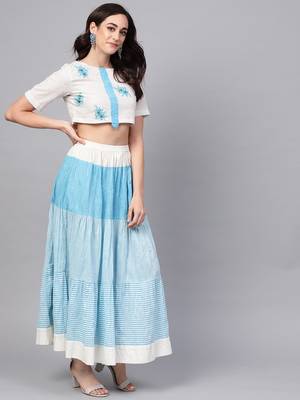 Blue printed cotton kurtas-and-kurtis 2
