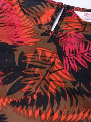 Pink printed georgette kurta set 4