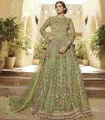 Mehendi embroidered net salwar
