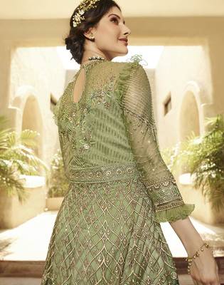 Mehendi embroidered net salwar 3