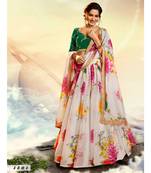 White Printed Sequin Lehenga Choli