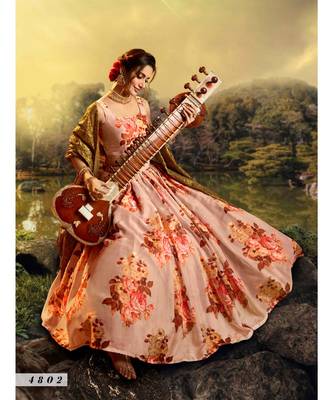 Peach Sequin Lehenga Choli 2