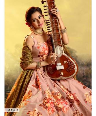Peach Sequin Lehenga Choli 3