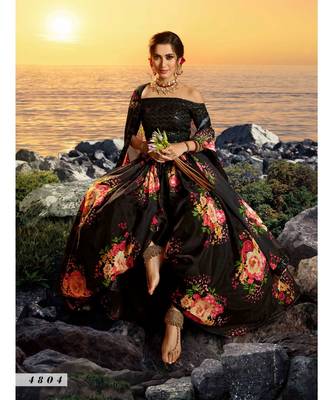 Black Printed Sequin Lehenga Choli 3